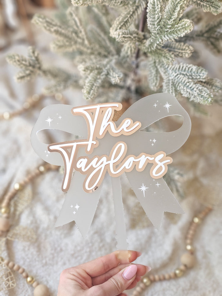 Layered Christmas Tree Bow Topper