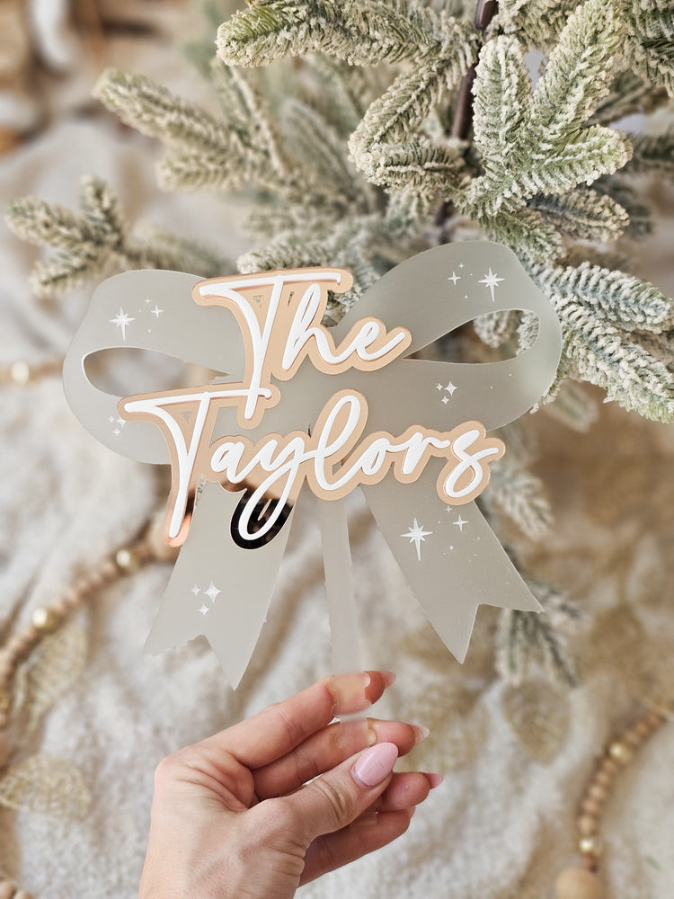 Layered Christmas Tree Bow Topper
