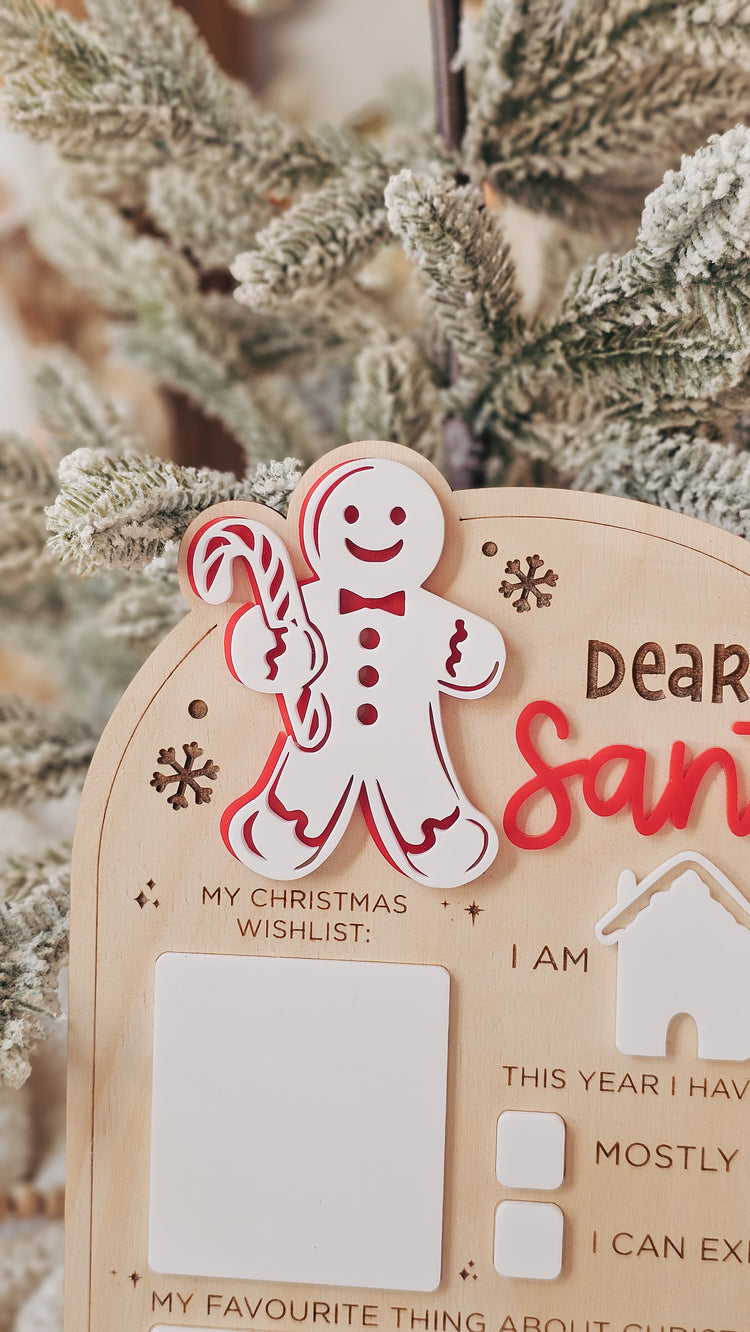 Dear Santa Letter Board - Gingerbread Design