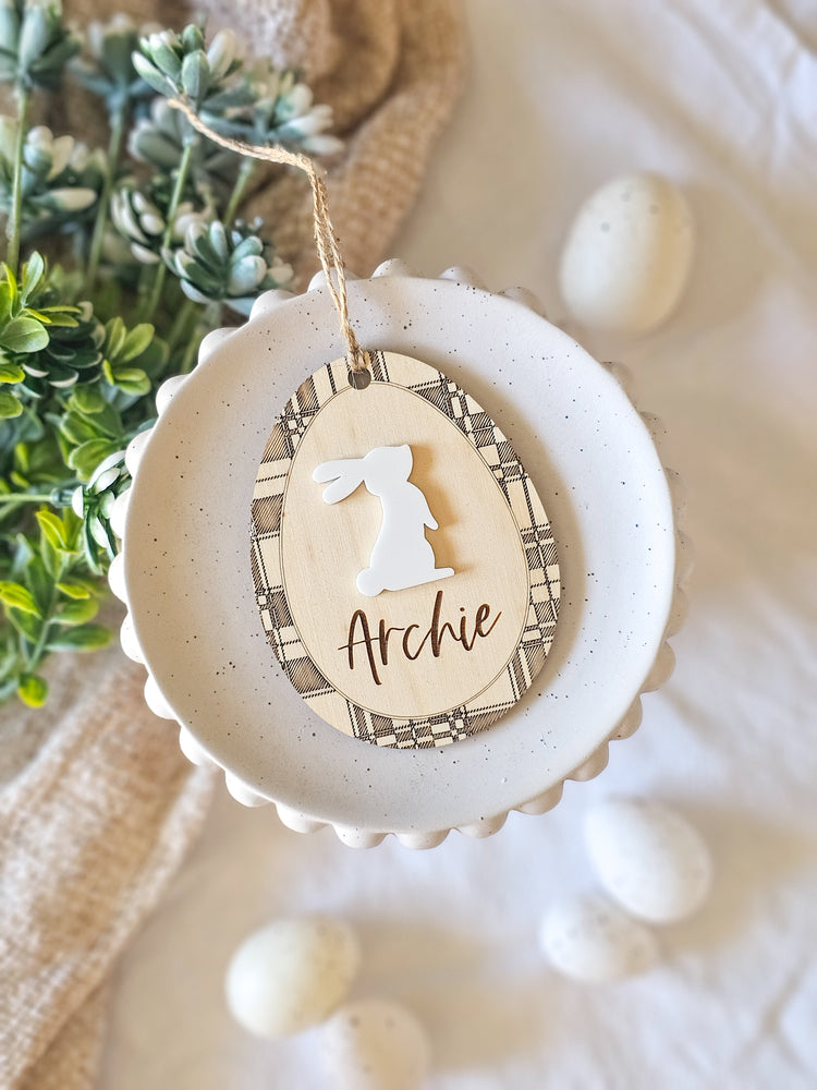 Plaid Tartan Easter Egg Tag