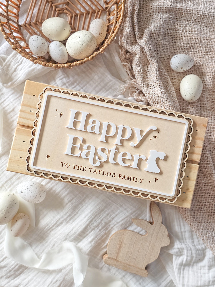 Vintage Happy Easter Family Crate | Plaque Only