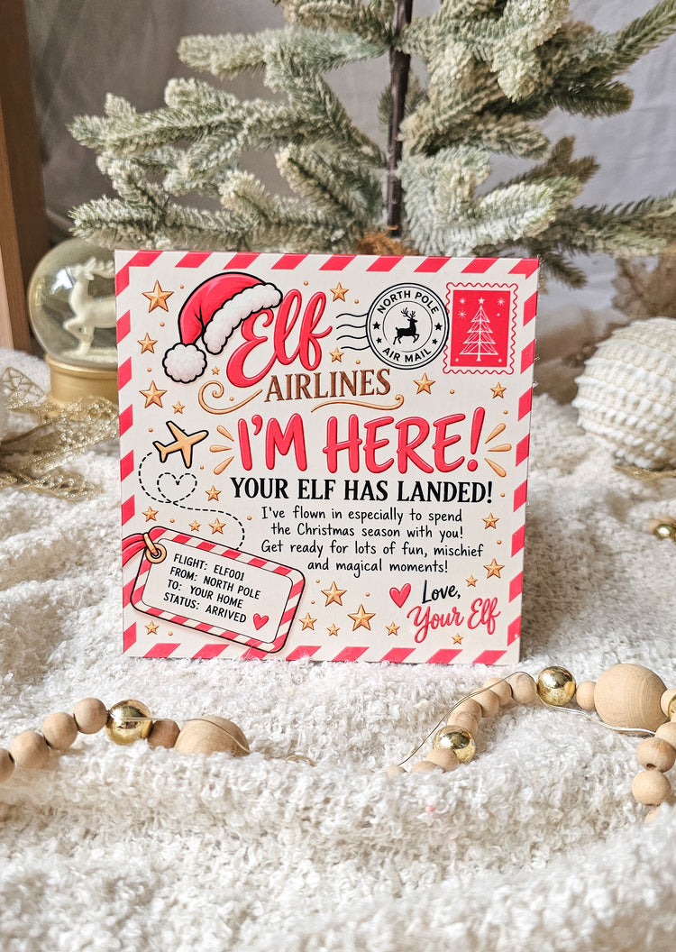 Elf Airlines Helicopter Prop & Welcome Sign