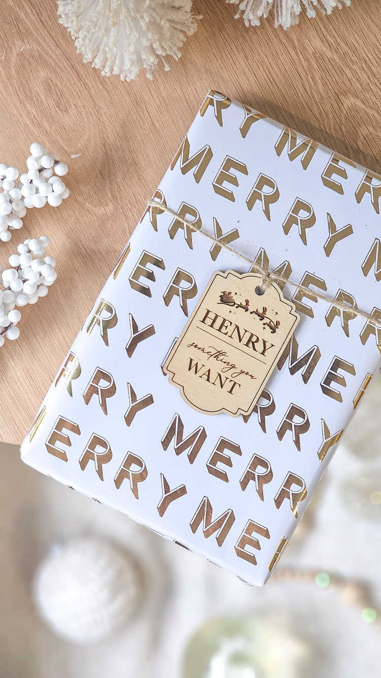 Santa Sleigh Meaningful Christmas Tags | Want, Need, Read, Do, Share, Wear