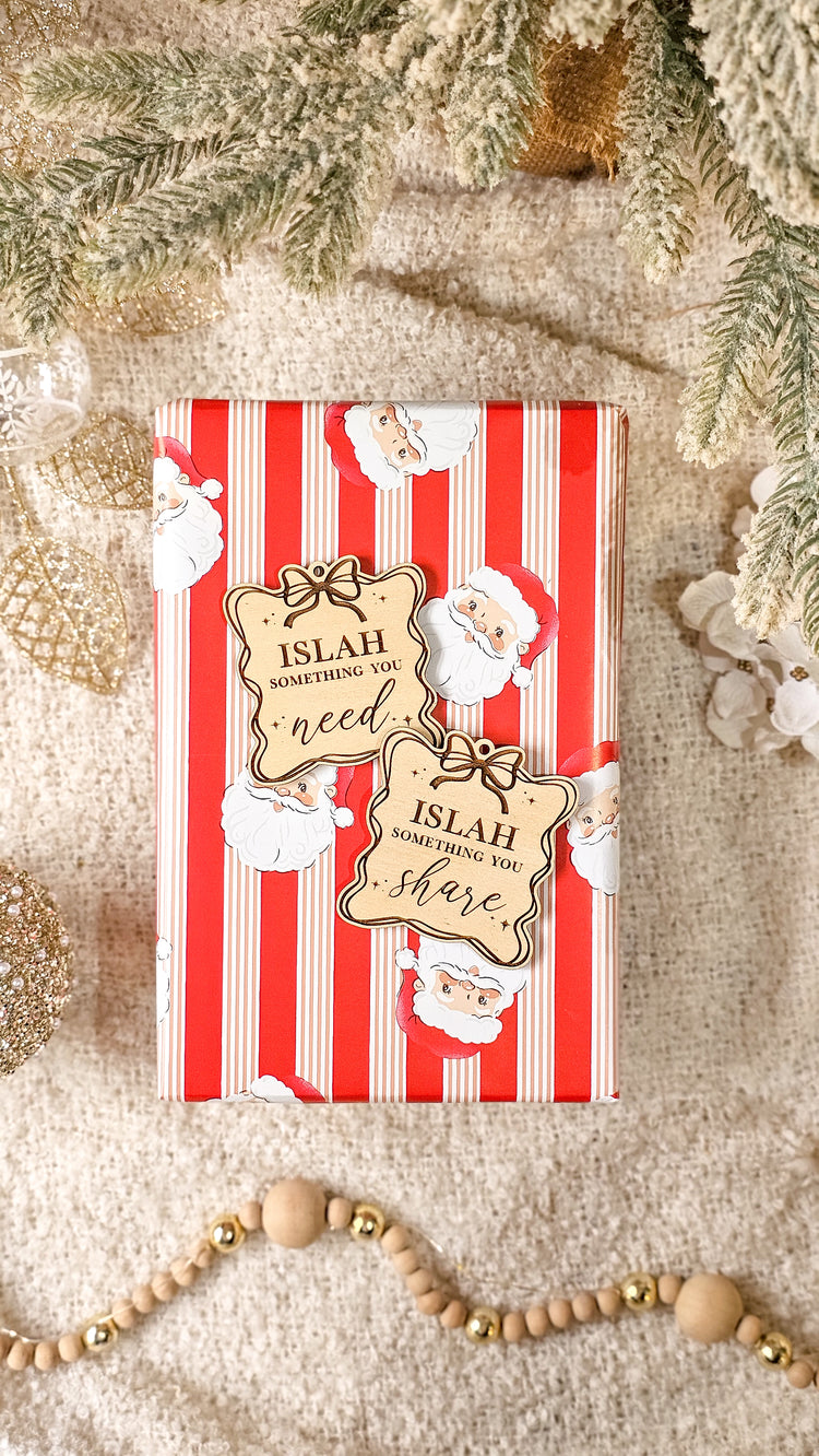 Coquette Bow Meaningful Christmas Tags | Want, Need, Read, Do, Share, Wear