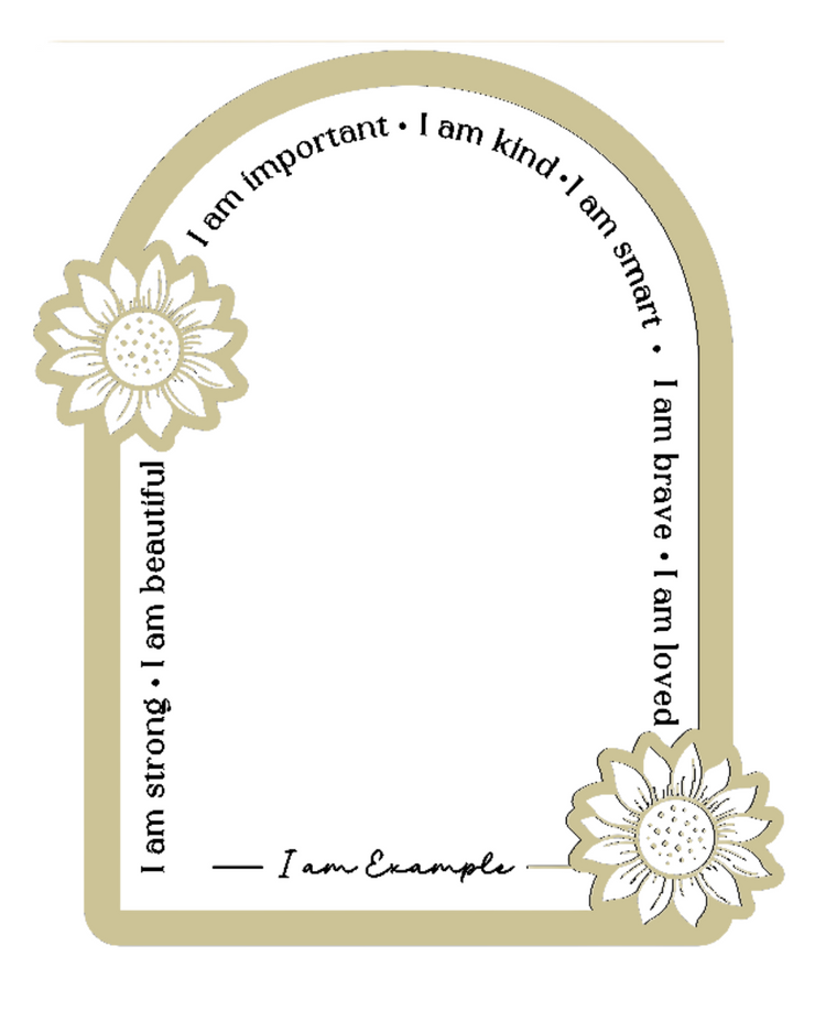 Personalised Daily Affirmation Mirror - Sunflowers
