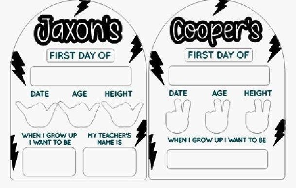 Lightning Bolt Board First/Last Day Board