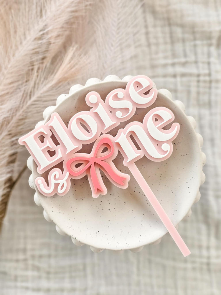 Bow Name Cake Topper