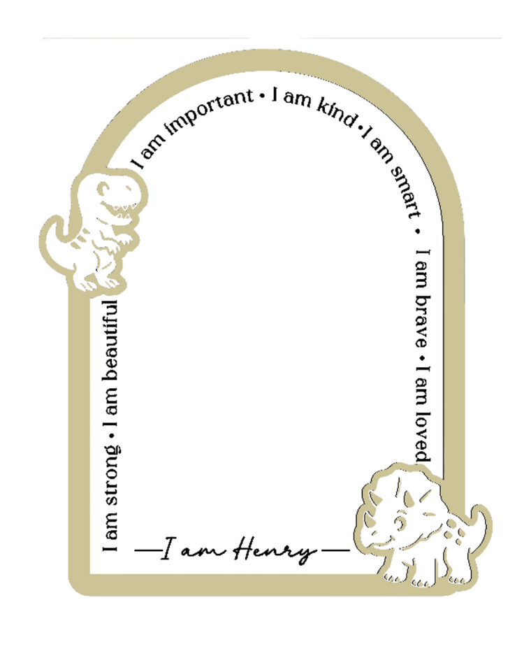 Personalised Daily Affirmation Mirror - Dinosaurs