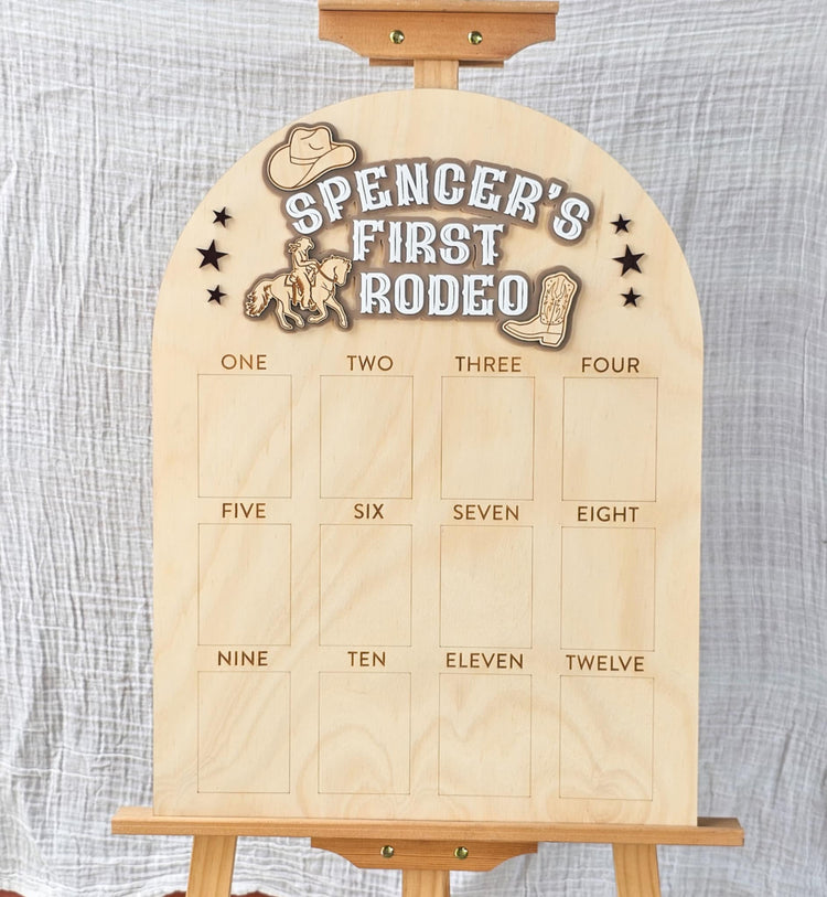 First Rodeo photo birthday board