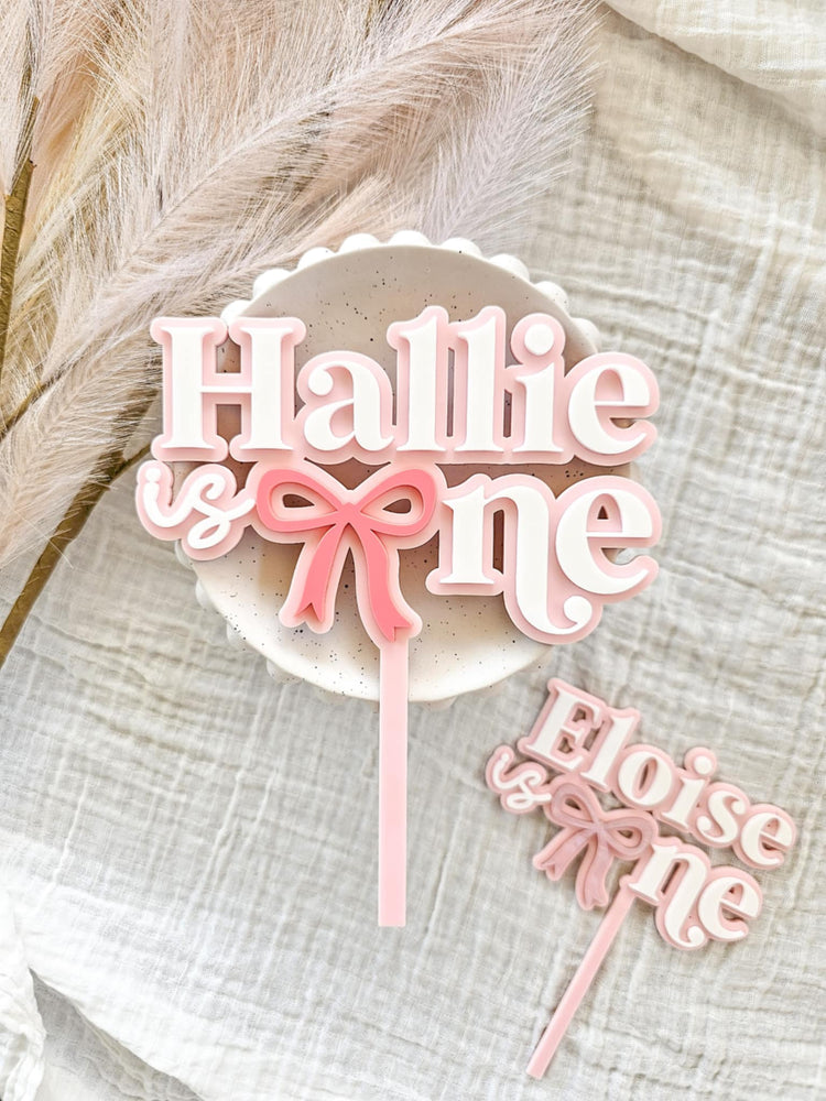 Bow Name Cake Topper