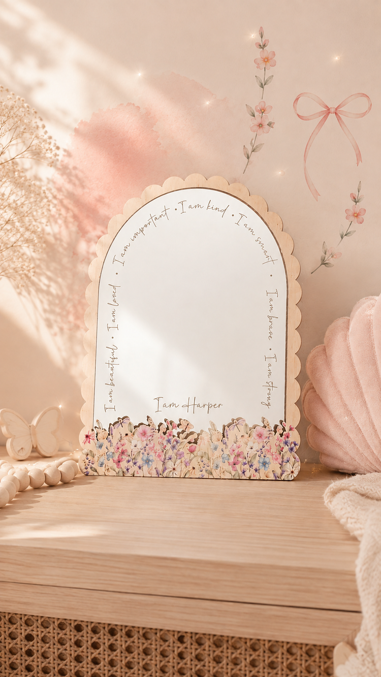 Personalised Daily Affirmation Mirror - Wildflower UV Design
