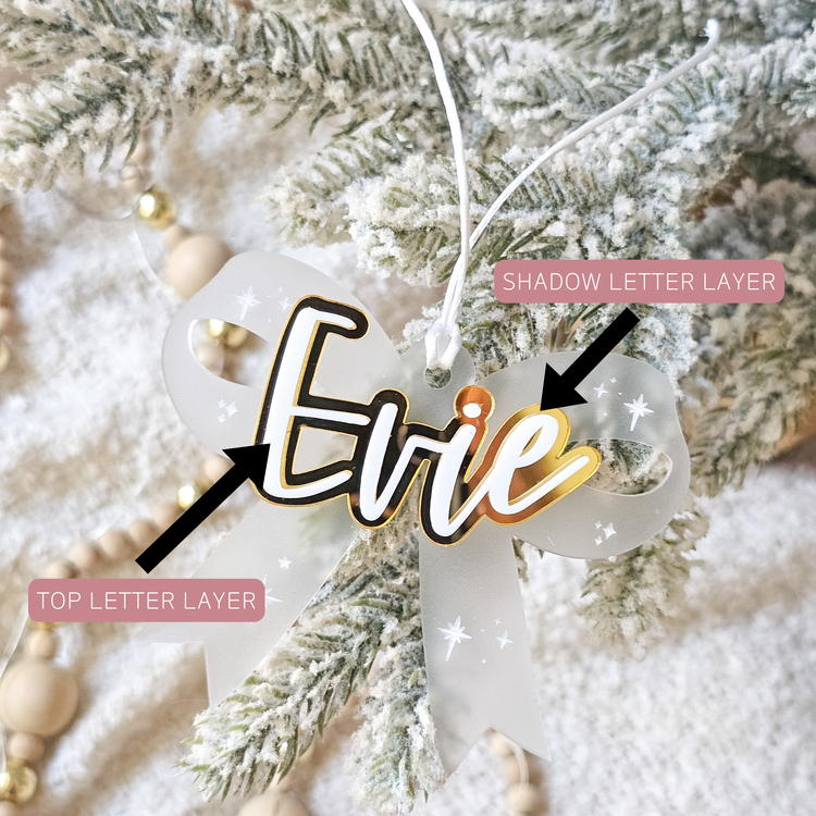 Bow Layered Acrylic Ornament