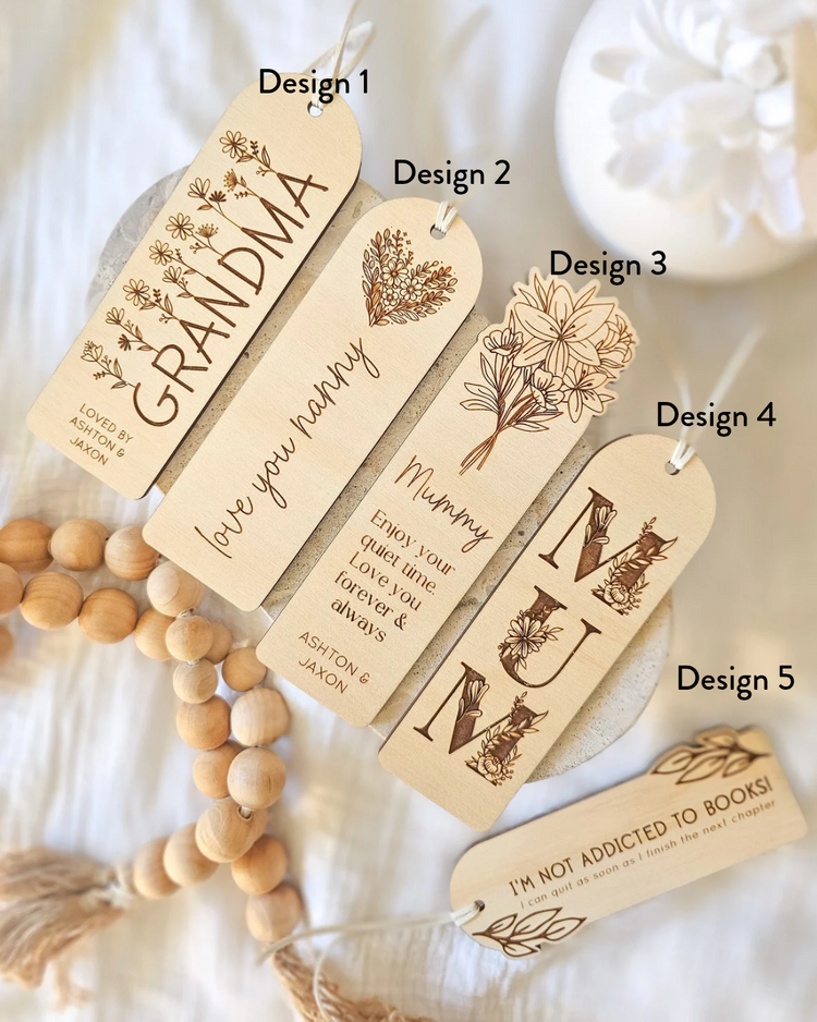 Mother's Day Wooden Bookmark - Multiple Designs