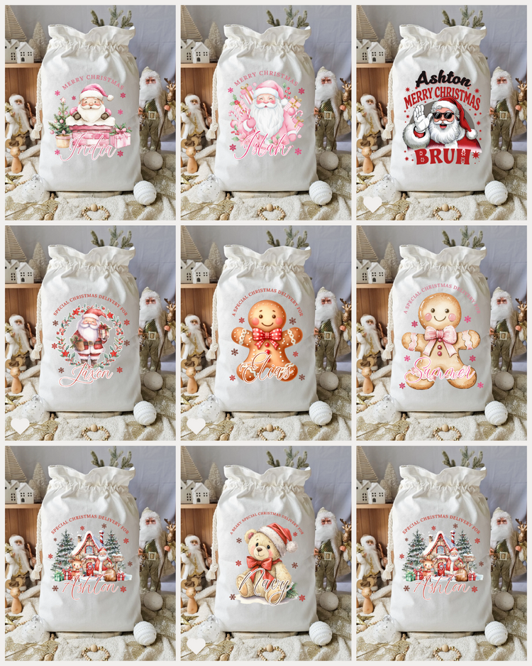 Personalised Christmas Sack - Multiple Designs