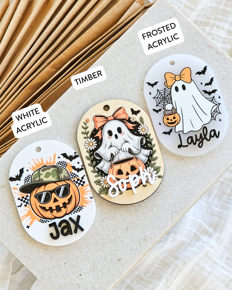 Halloween Ghost UV Printed Tag