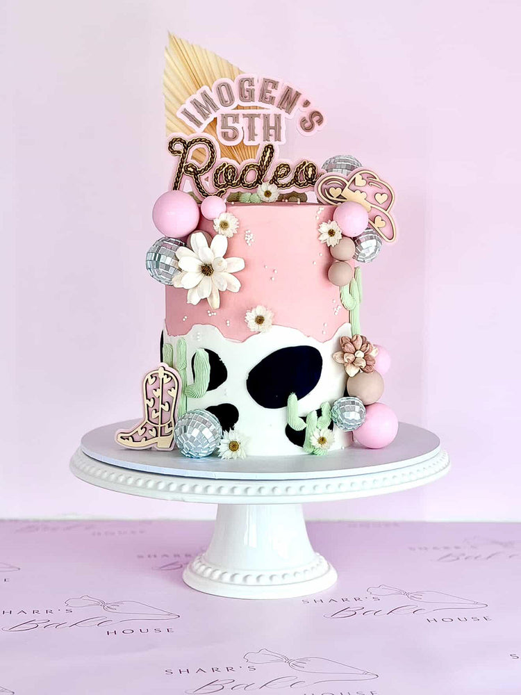 Personalised Name & Age Rodeo Cake topper