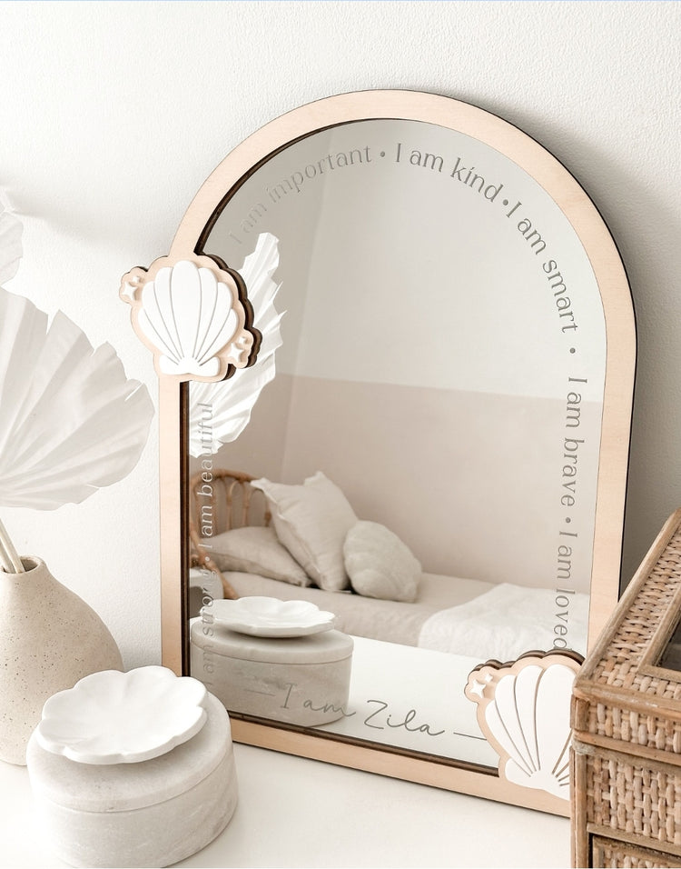 Personalised Daily Affirmation Mirror - Shell