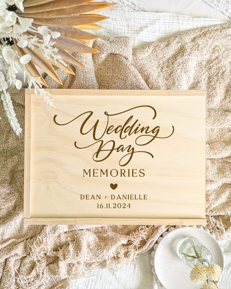 Wedding Wooden Keepsake Box - Wedding Day Memories