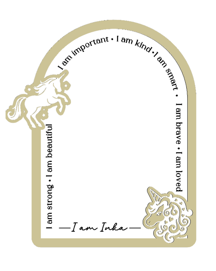 Personalised Daily Affirmation Mirror - Unicorns