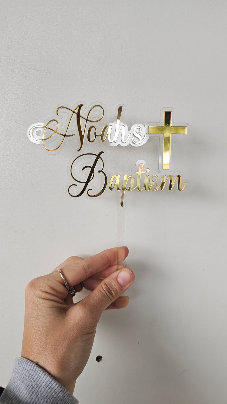 Noahs baptism topper