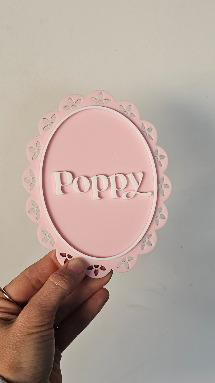 Name plaque - poppy