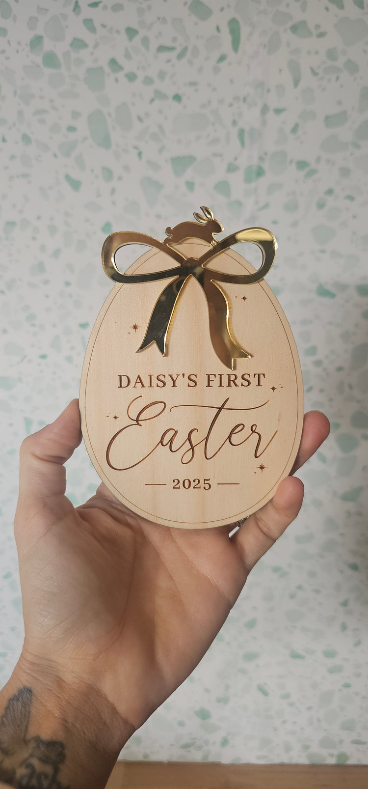 Daisy's first easter plaque 2025