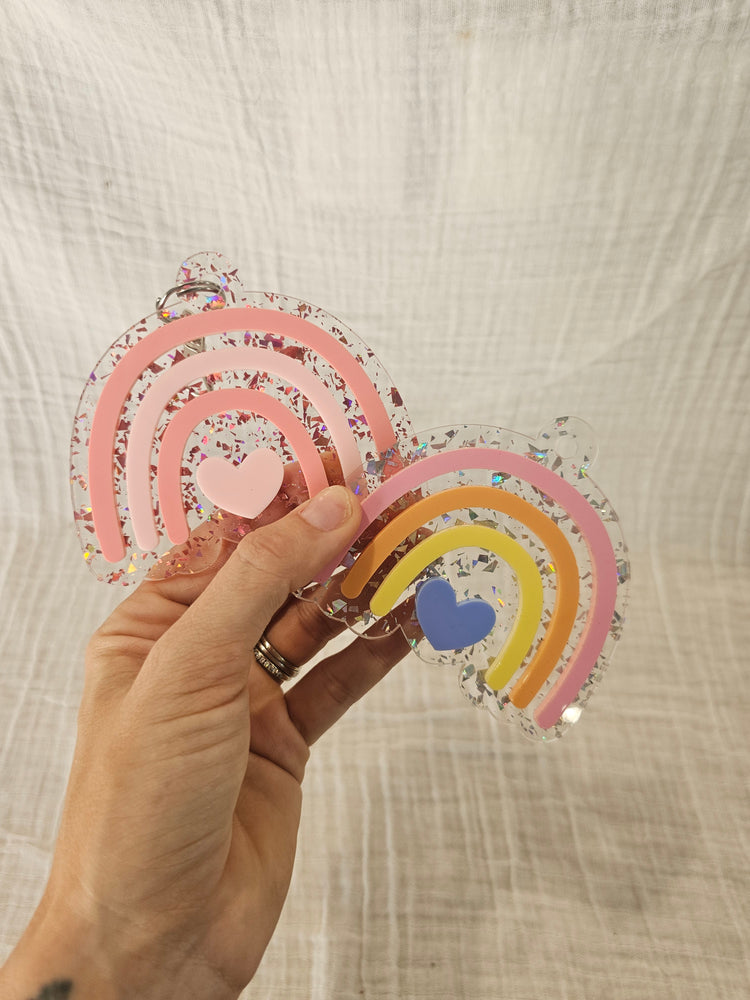 Glitter rainbow keyring - OM
