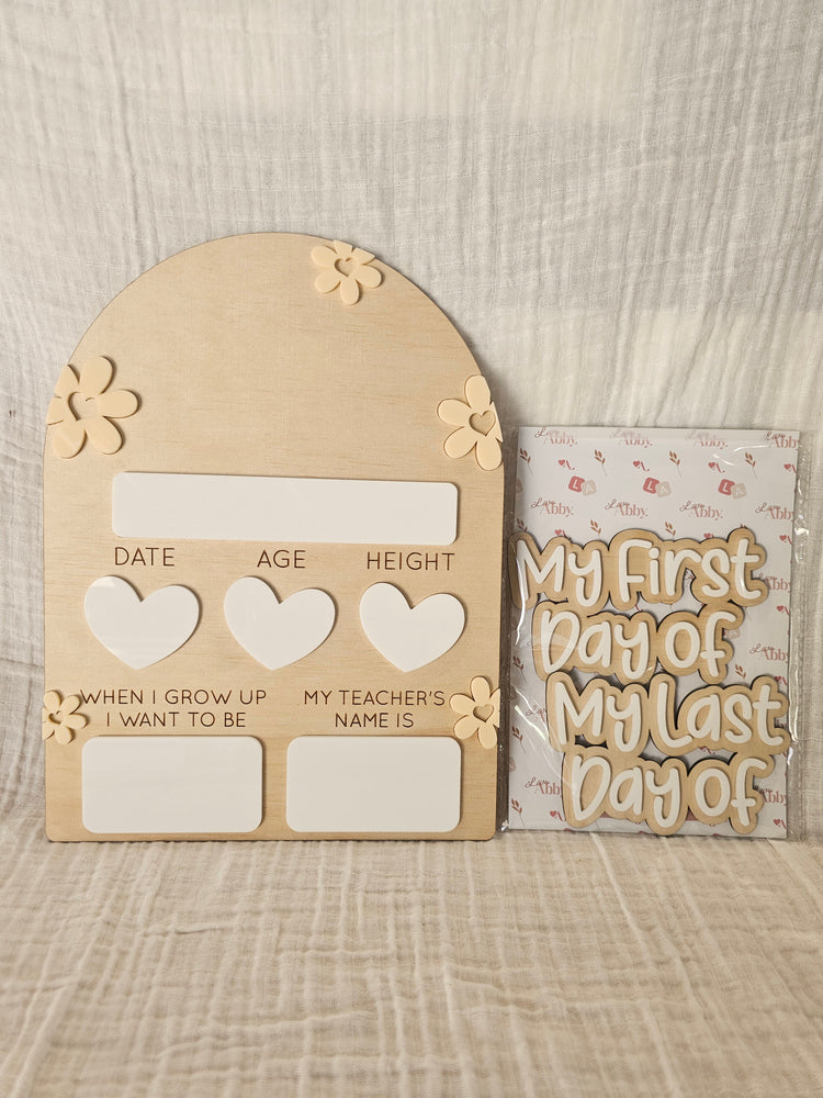 First last day daisy plaque - peaches - OM