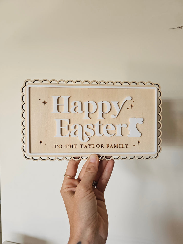 Vintage Happy Easter plaque crate - Taylor