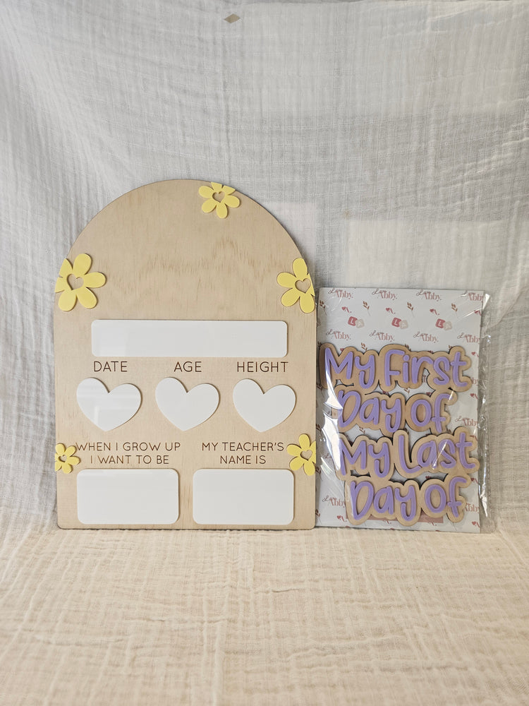 First last day daisy plaque - lemon - OM