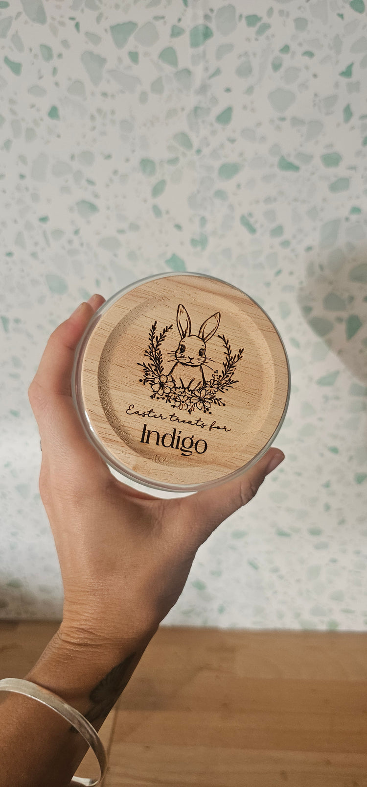 Easter treat jar - indigo