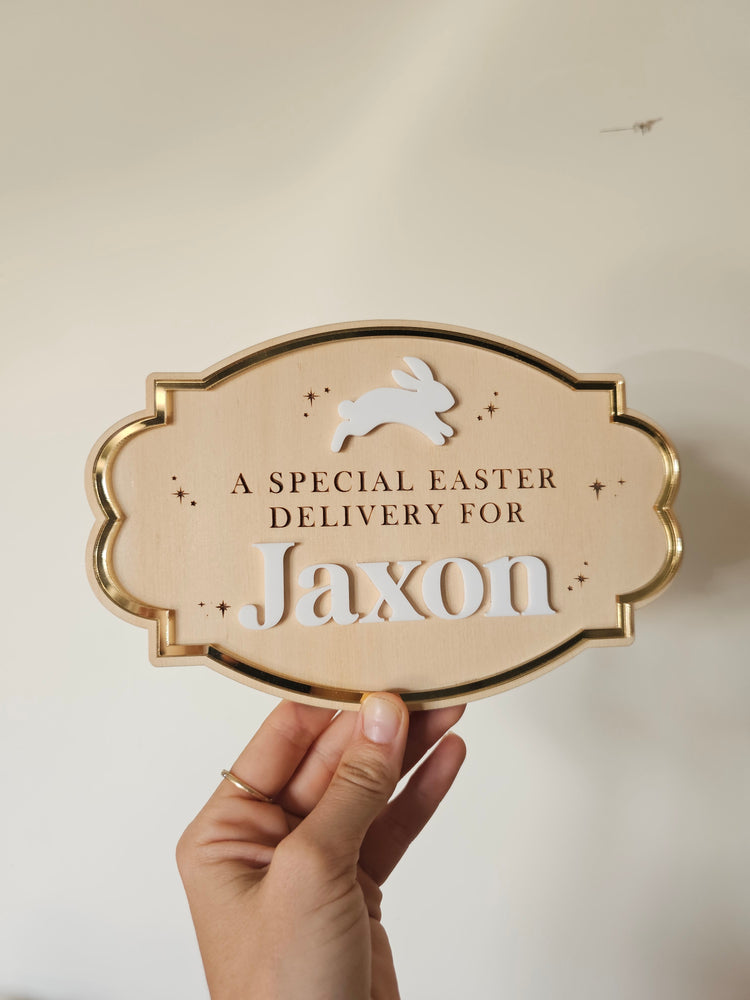 Jumping Bunny Crate Plaque - Jaxon