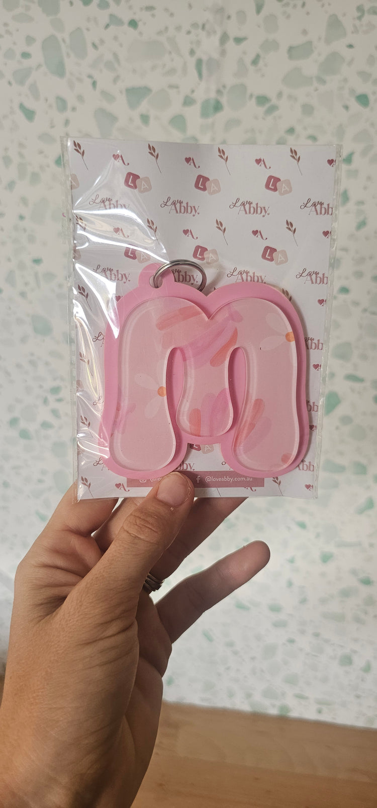 Printed acrylic keyring - M
