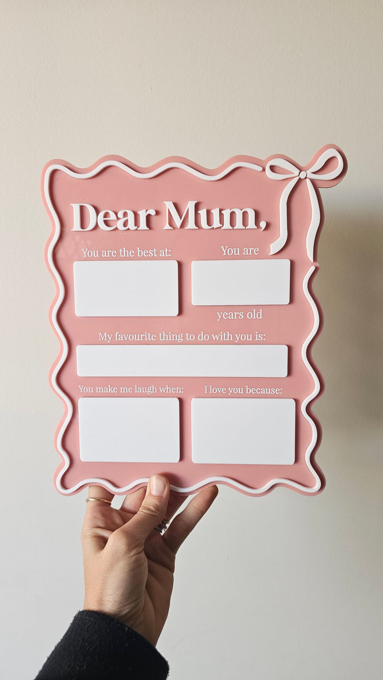 Dear mum plaque