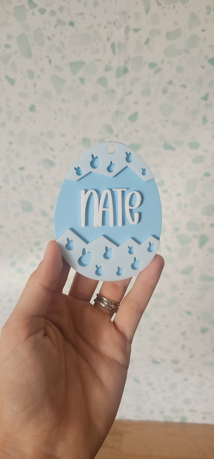 Easter cracked egg tag - Nate