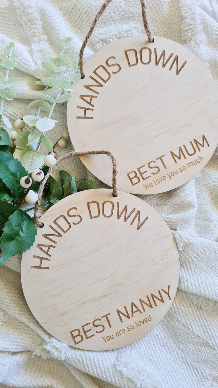 Hands Down Handprint Plaque
