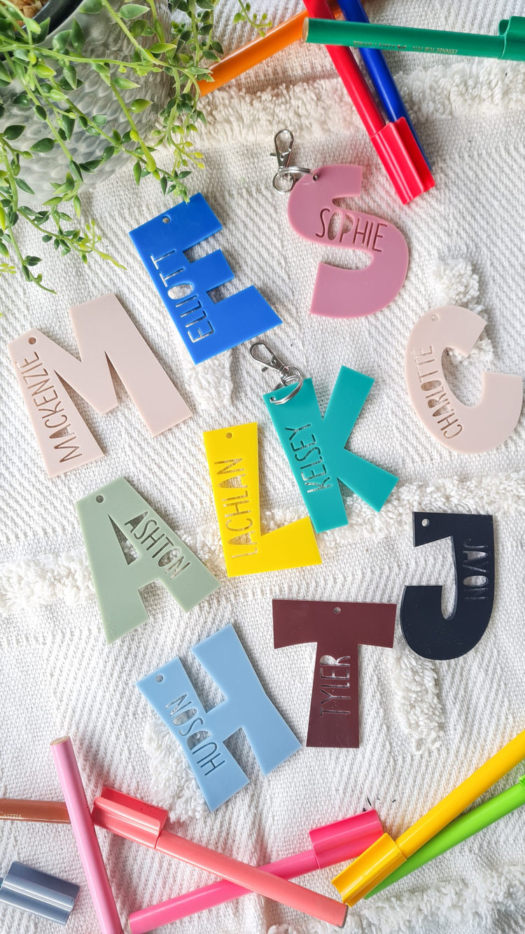 Letter/ Personalised Name Acrylic Keyring