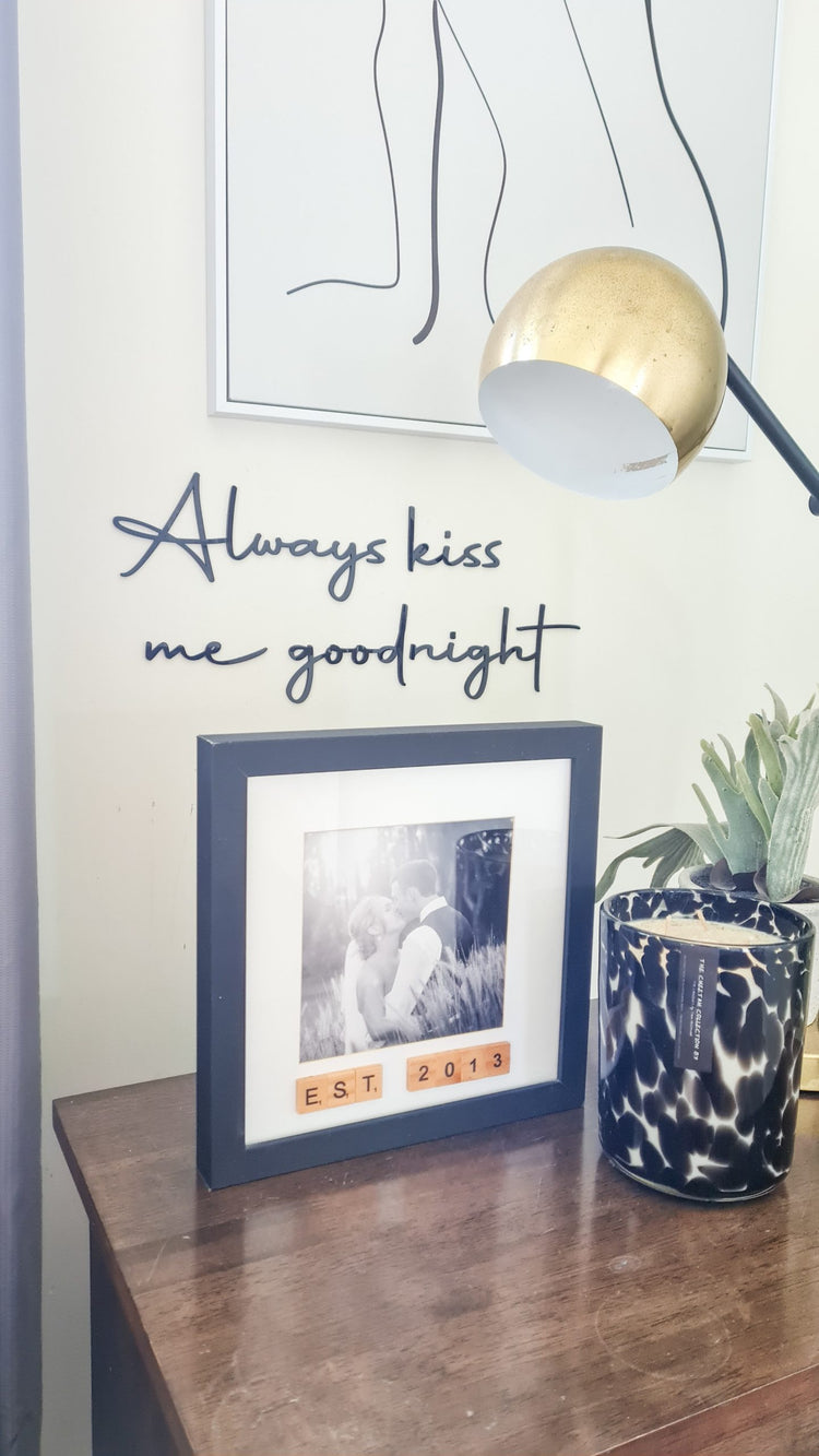 Always kiss me good night wall script