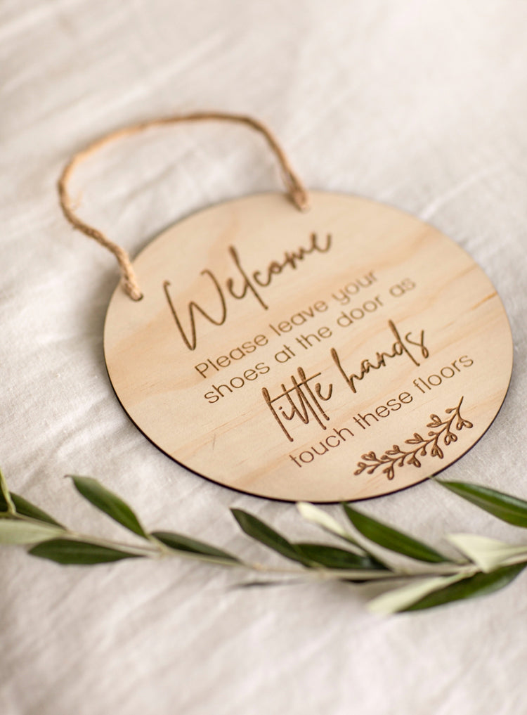 Welcome - Please Leave Your Shoes At The Door Plaque