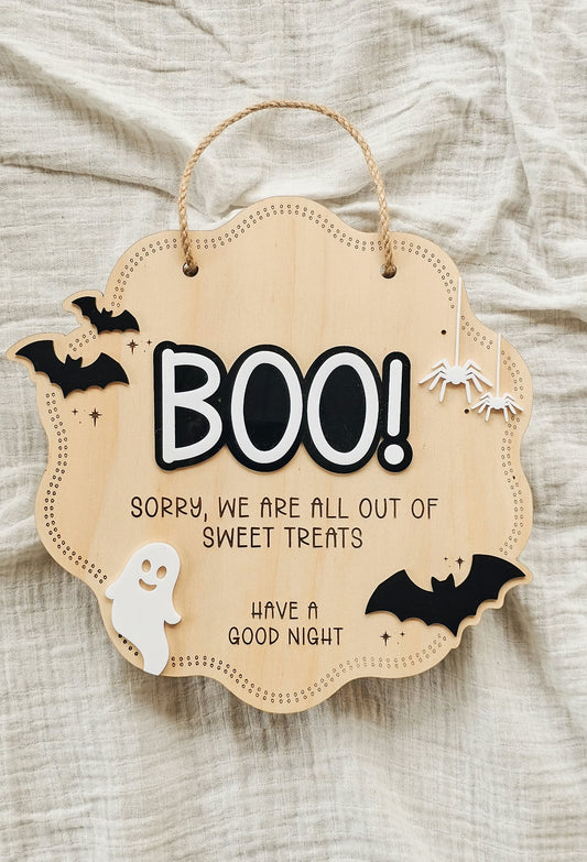 Double Sided Halloween Trick or Treat Sign
