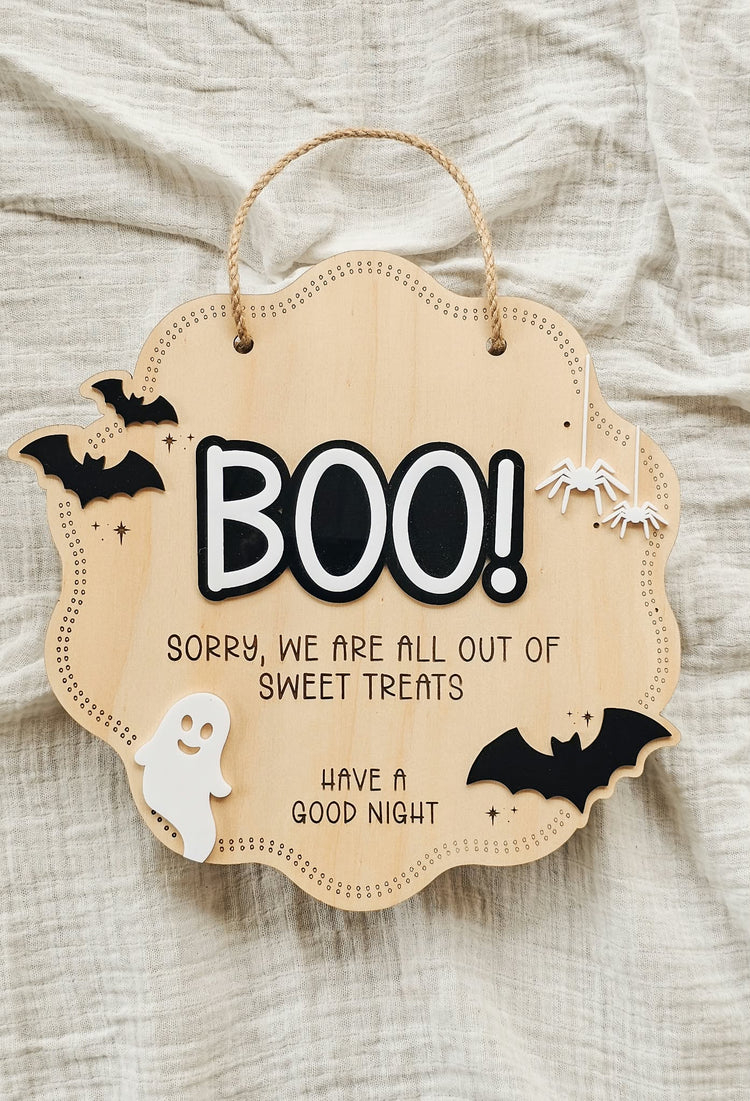 Double Sided Halloween Trick or Treat Sign