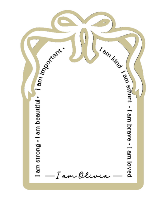 Personalised Daily Affirmation Mirror - Wide Bow