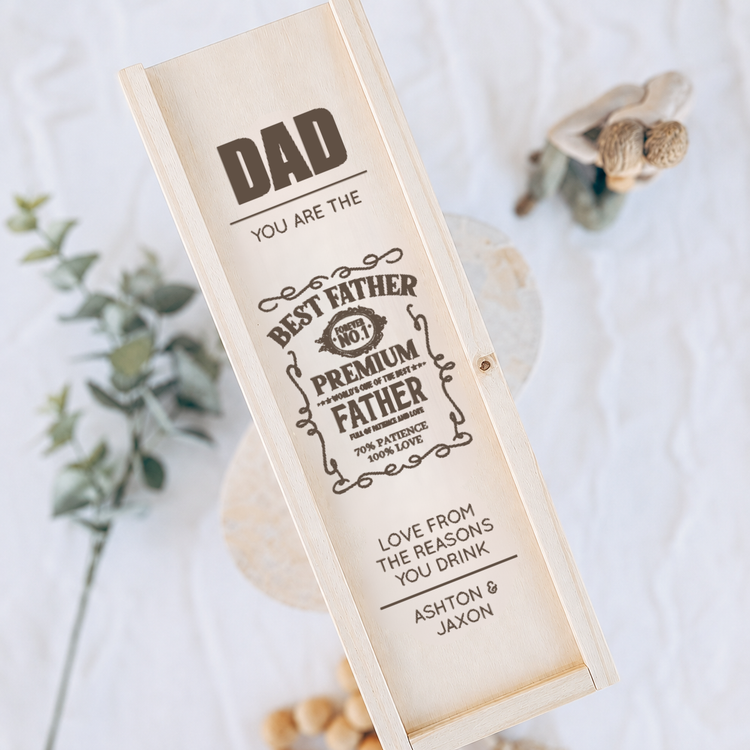 Personalised Wooden Wine Box for Dad