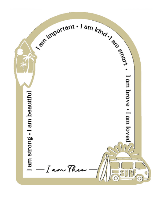 Personalised Daily Affirmation Mirror - Surfs Up