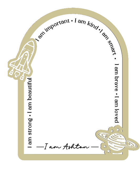 Personalised Daily Affirmation Mirror - Space