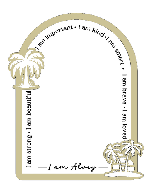 Personalised Daily Affirmation Mirror - Palm Tree