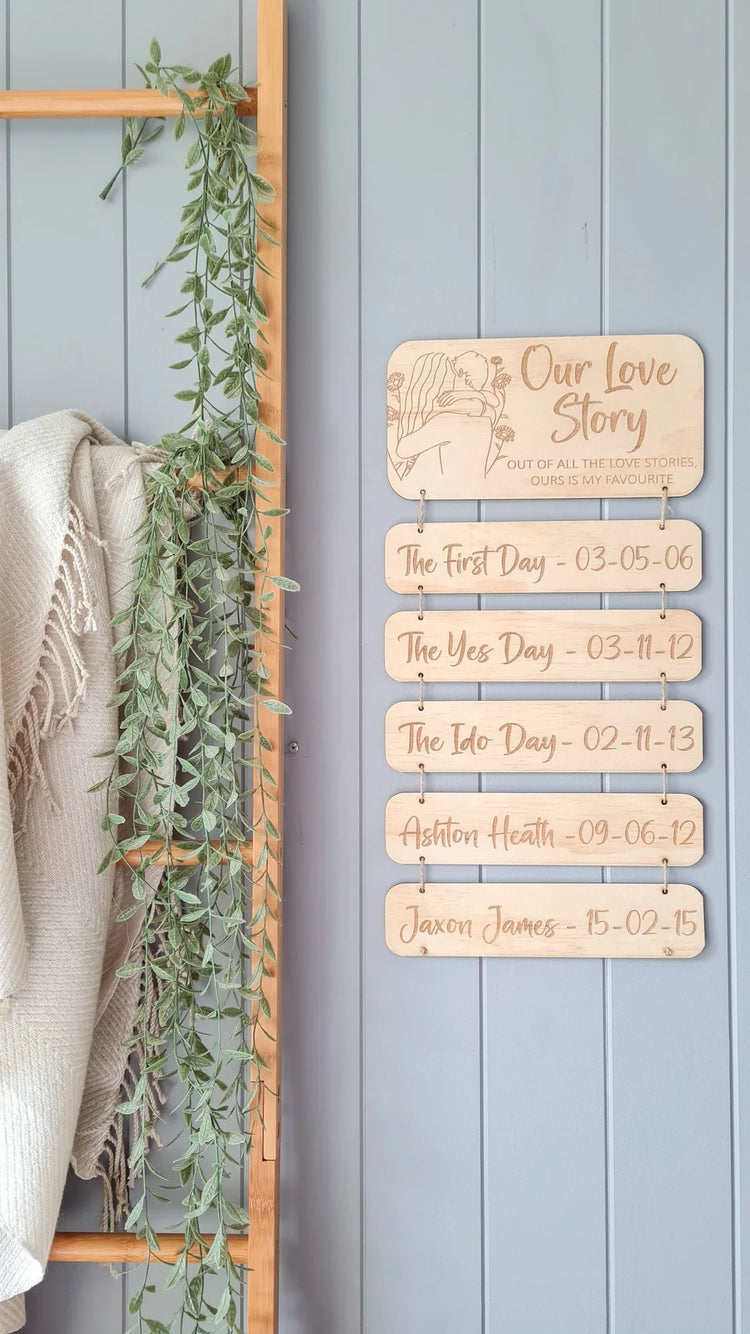 Our Love Story Timber Hanger - ADDITIONAL PLATES