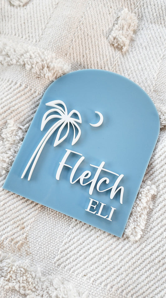 Palm tree announcement plaque - Acrylic