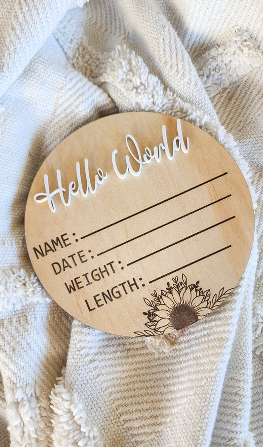 Hello world annoucement plaque - Acrylic