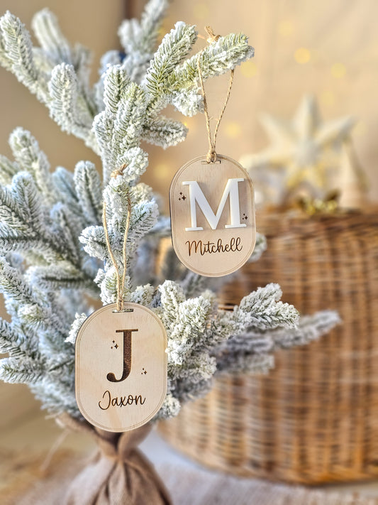 Oval Letter & Name Ornament